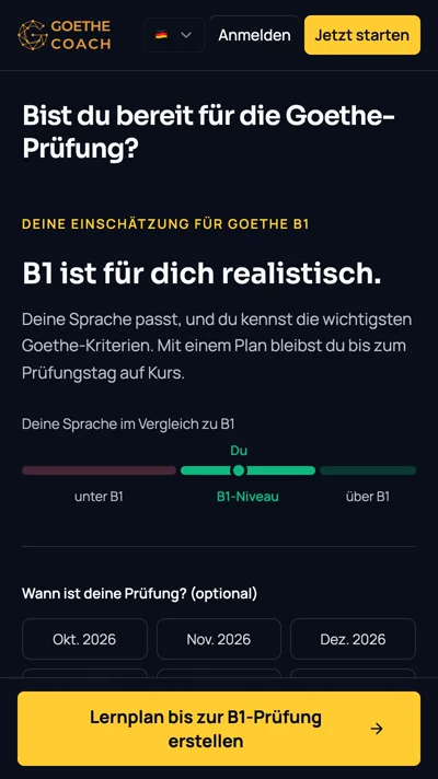 Prüfungs-Check: Einschätzung für B1