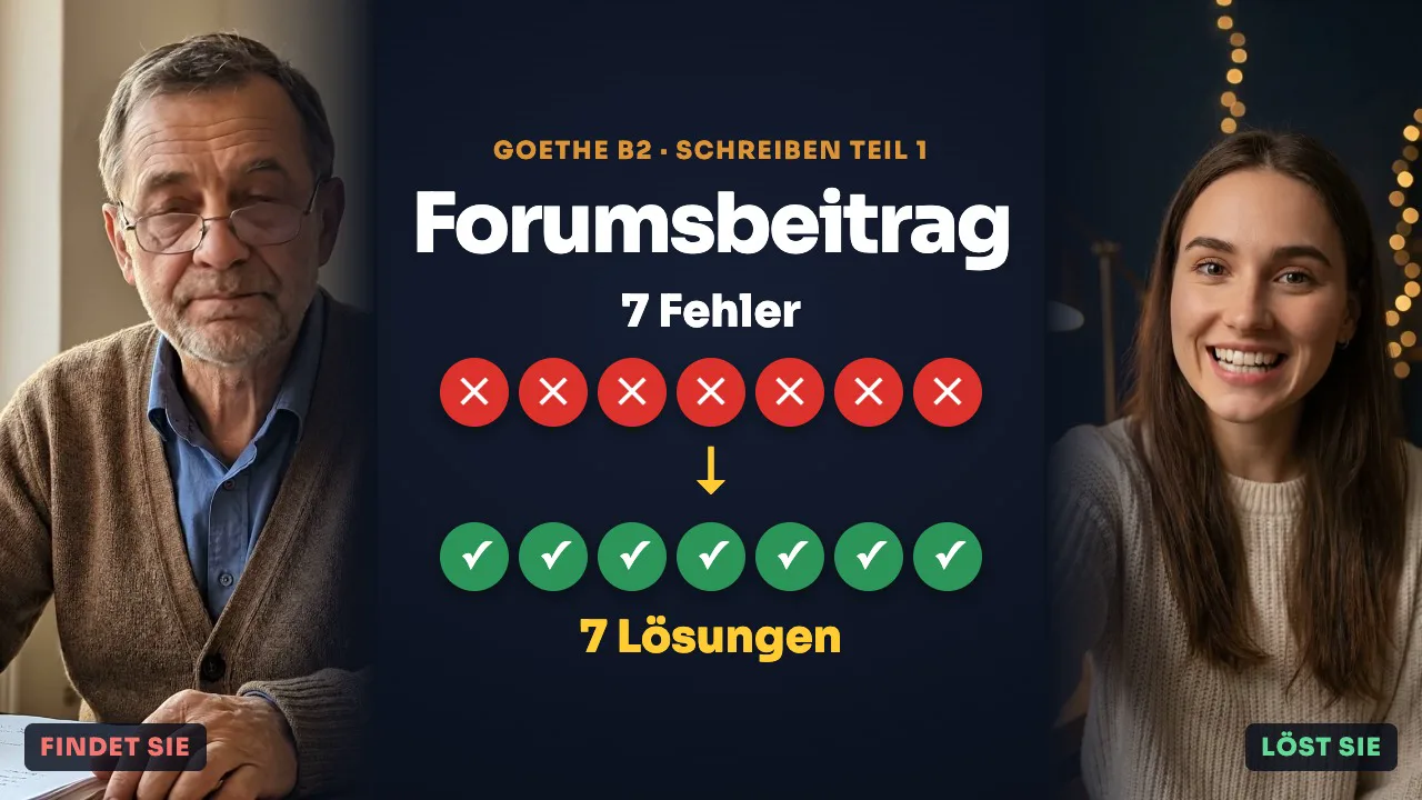 Goethe B2 Schreiben Teil 1: Forumsbeitrag – 7 Fehler, die dich durchfallen lassen (+ Musterlösung)